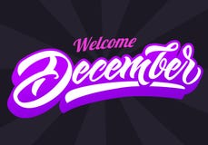 Willkommens-Dezember-cristmas kalligraphischer Text lizenzfreie abbildung Willkommens-Dezember-cristmas kalligraphischer Text lizenzfreie abbildung