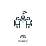 win icon vector from friendship collection. Thin line win outline icon vector illustration. Linear symbol for use on web and stock illustration win icon vector from friendship collection. Thin line win outline icon vector illustration. Linear symbol for use on web and stock illustration