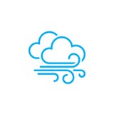 Wind en van het wolkenweer pictogram op witte achtergrond wordt geïsoleerd die Vector illustratie royalty-vrije illustratie Wind en van het wolkenweer pictogram op witte achtergrond wordt geïsoleerd die Vector illustratie royalty-vrije illustratie