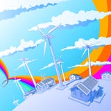 Wind Generators & Houses Stock Images Wind Generators & Houses Stock Images