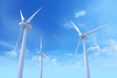 Wind Turbines. Photoreal 3D rendering stock illustration Wind Turbines. Photoreal 3D rendering stock illustration
