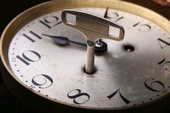 Winding key is inserted into the watch face. royalty free stock photos Winding key is inserted into the watch face. royalty free stock photos