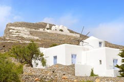 Windmill In Folegandros Royalty Free Stock Images