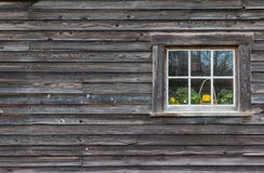 Window Of Old Wooden Log House Stock Images