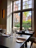 Window of restaurant in Amsterdam royalty free stock photography Window of restaurant in Amsterdam royalty free stock photography