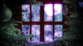 Window With Abstract Christmas Tree Royalty Free Stock Photos Window With Abstract Christmas Tree Royalty Free Stock Photos