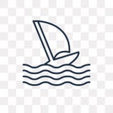 Windsurf el icono del vector aislado en el fondo transparente, linear ilustración del vector Windsurf el icono del vector aislado en el fondo transparente, linear ilustración del vector