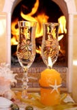 Wine And Fire Stock Images