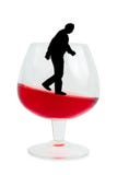 Wine Glass And Alcoholic Man Stock Photos
