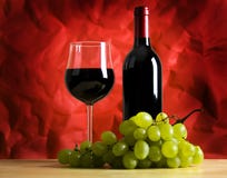 Wine,glass And Grapes Stock Images