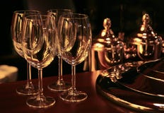Wine Glasses On Bar Counter Royalty Free Stock Image Wine Glasses On Bar Counter Royalty Free Stock Image