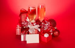 Wine Glasses With Empty Card Stock Photos Wine Glasses With Empty Card Stock Photos