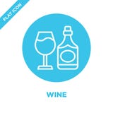 wine icon vector from beverage collection. Thin line wine outline icon vector illustration. Linear symbol for use on web and vector illustration wine icon vector from beverage collection. Thin line wine outline icon vector illustration. Linear symbol for use on web and vector illustration