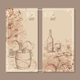 Wine list cards. Menu cards sketch. royalty free illustration Wine list cards. Menu cards sketch. royalty free illustration