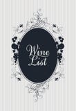 Wine list with grape and calligraphic inscription Royalty Free Stock Images Wine list with grape and calligraphic inscription Royalty Free Stock Images