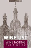 Wine list for tasting with bottles and corkscrew stock illustration Wine list for tasting with bottles and corkscrew stock illustration