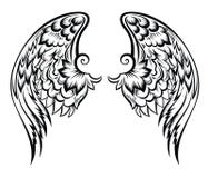Download Angel Wings Isolated On White. Tattoo Design Stock Vector ...