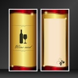 Wino złoty i czerwony karciany wektorowy szablon odizolowywający na popielatym tle ilustracji Wino złoty i czerwony karciany wektorowy szablon odizolowywający na popielatym tle ilustracji