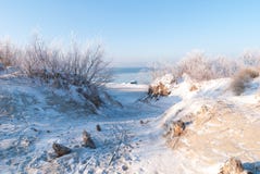 Winter beach of Baltic sea