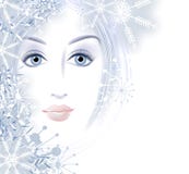 Winter Beauty Face Of Woman Royalty Free Stock Photos