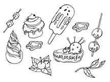 Winter coloring elements with tasty cakes vector illustration Winter coloring elements with tasty cakes vector illustration