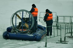 Winter day in Moscow and speedboat on the Moscow River stock photos Winter day in Moscow and speedboat on the Moscow River stock photos