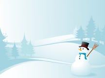 Winter design with a snowman