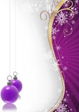 Winter floral and violet christmas balls