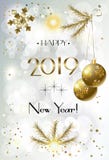 2019 Winter Holiday Happy New Year Christmas Bokeh Lights Coral Trendy Decoration Gold CARD royalty free illustration 2019 Winter Holiday Happy New Year Christmas Bokeh Lights Coral Trendy Decoration Gold CARD royalty free illustration