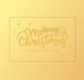 Winter holidays greeting card design with Christmas and New Year lettering, frame and background of golden foil. Winter holidays greeting card design with vector illustration Winter holidays greeting card design with Christmas and New Year lettering, frame and background of golden foil. Winter holidays greeting card design with vector illustration