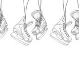 Winter Holidays Seamless Pattern With Ice Skates Cartoon Sketch. Ice Hockey Skates. Hand Drawn Vector Illustration Isolated On Stock Image Winter Holidays Seamless Pattern With Ice Skates Cartoon Sketch. Ice Hockey Skates. Hand Drawn Vector Illustration Isolated On Stock Image