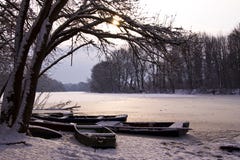 Winter Lake Landscape Royalty Free Stock Photography