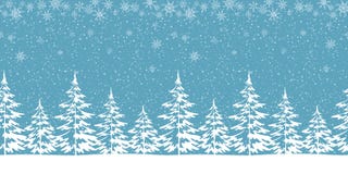Winter landscape with fir trees and snow Royalty Free Illustration Winter landscape with fir trees and snow Royalty Free Illustration
