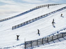 Winter landscape with ski school royalty free stock photos Winter landscape with ski school royalty free stock photos