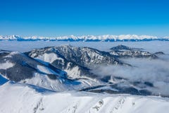 Winter Mountain Peaks In Sunny Weather Royalty Free Stock Images