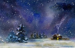 Winter Night Stock Photography Winter Night Stock Photography