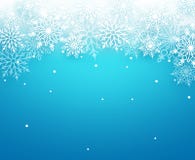 Winter snow vector background with white snowflakes elements falling