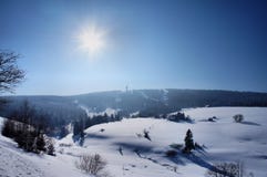 Winter Sun In The Erzgebirge Stock Image Winter Sun In The Erzgebirge Stock Image