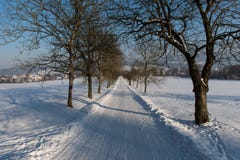 Winter vilage in West-Bhemia Stockfotos Winter vilage in West-Bhemia Stockfotos