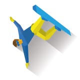 Wintersport - Snowboard Halfpipe Karikatursnowboarder führt durch lizenzfreie abbildung Wintersport - Snowboard Halfpipe Karikatursnowboarder führt durch lizenzfreie abbildung