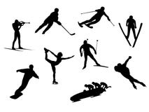 Wintersportschattenbilder lizenzfreie abbildung Wintersportschattenbilder lizenzfreie abbildung
