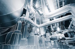 wire-frame computer cad design of pipelines modern industrial Stock Photography wire-frame computer cad design of pipelines modern industrial Stock Photography