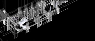 Wireframe blanc d'escalier d'architecture de colonne de fenêtres d'élément de construction de perspective intérieure du concept 3 illustration de vecteur Wireframe blanc d'escalier d'architecture de colonne de fenêtres d'élément de construction de perspective intérieure du concept 3 illustration de vecteur
