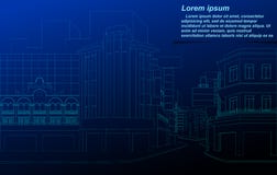 Wireframe di paesaggio urbano illustrazione vettoriale Wireframe di paesaggio urbano illustrazione vettoriale