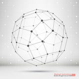 Wireframe mesh polygonal element. Sphere with connected lines and dots. Technology Concept. Complex geometric shapes. stock illustration Wireframe mesh polygonal element. Sphere with connected lines and dots. Technology Concept. Complex geometric shapes. stock illustration
