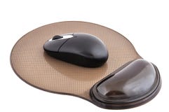 Wireless Mouse And Mause Pad Stock Photo