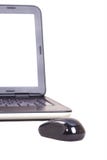 Wireless Mouse Facing A Laptop. Royalty Free Stock Image