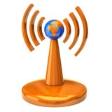 Wireless Tower With Radio Waves Royalty Free Stock Photography