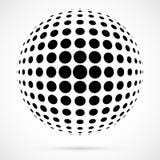 Wit 3D vector halftone gebied Gestippelde sferische achtergrond embleem royalty-vrije illustratie Wit 3D vector halftone gebied Gestippelde sferische achtergrond embleem royalty-vrije illustratie