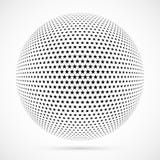 Wit 3D vector halftone gebied Gestippelde sferische achtergrond embleem Stock Afbeelding Wit 3D vector halftone gebied Gestippelde sferische achtergrond embleem Stock Afbeelding